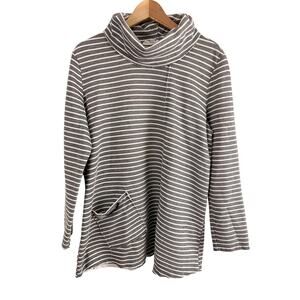 Neon Buddha Women's Striped Cowl Neck Madison Tunic Top Size Large